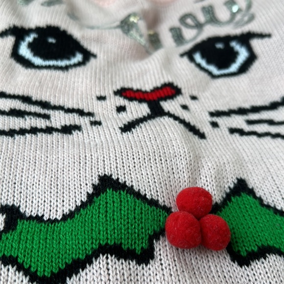Pink Cat Christmas Sweater Meowy Christmas - Picture 6 of 6